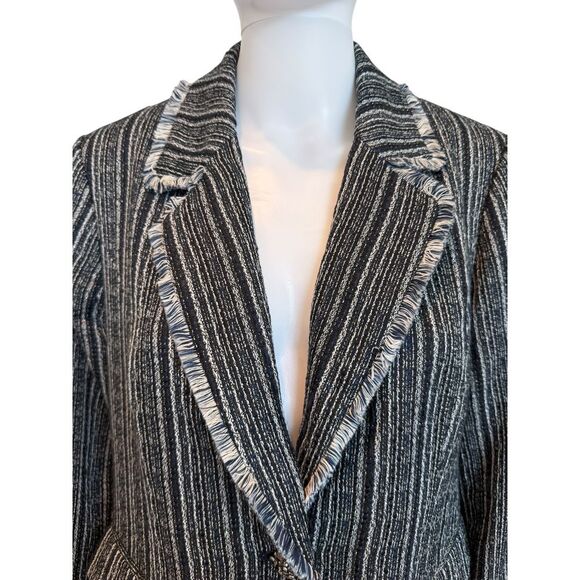 Chicos Striped Navy Tweed Blazer Size‎ S - Picture 5 of 12